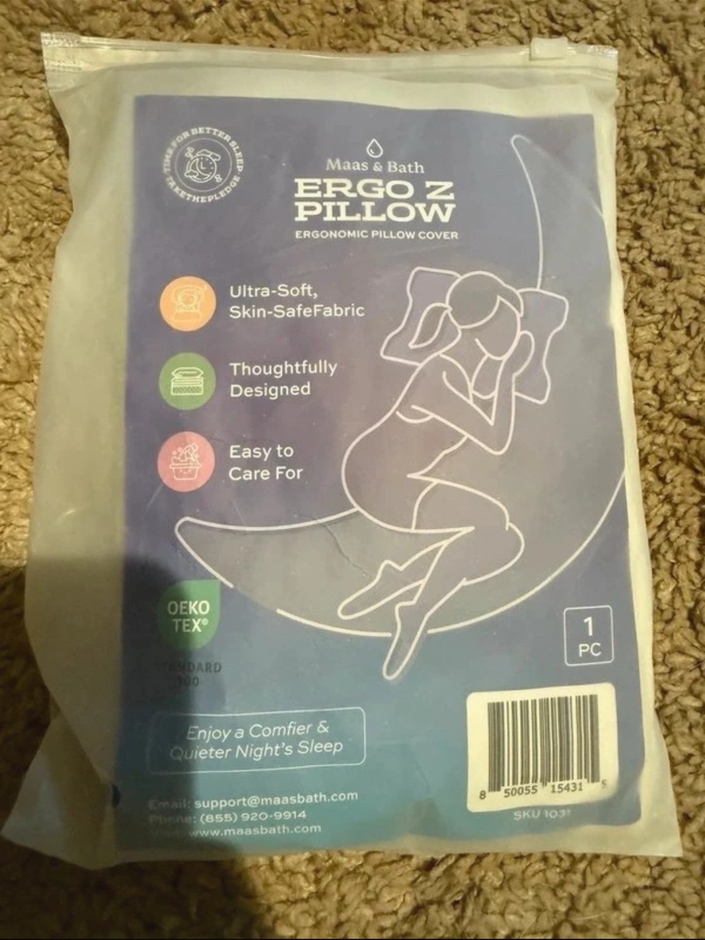 Ergo Z Ergonomic Pillow Cover (2) Blue